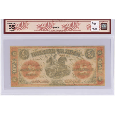 SOLD $2 1861 Bank of Clifton Canada Note #125-12-12 - BCS AU-55