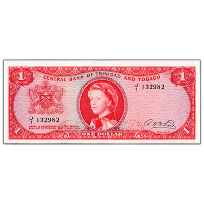 Trinidad & Tobago ND (1964) $1 One Dollar Note P #26b - EF/AU