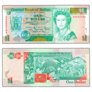 SOLD Belize 1990 $1 One Dollar Note P #51 - Choice Uncirculated