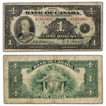 $1 1935 Bank of Canada Note English Text Letter A BC-1 - VG/F
