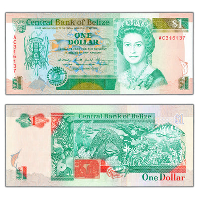 Belize 1990 $1 One Dollar Note P #51 - Choice Uncirculated