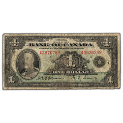 $1 1935 Bank of Canada Note English Text Letter A BC-1 - VG