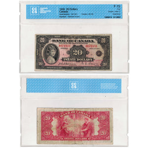 SOLD $20 1935 Bank of Canada English Note Text Small Seal BC-9b - CCCS F-15