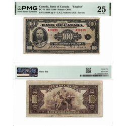 $100 1935 Bank of Canada Note English Text BC-15 - PMG VF-25