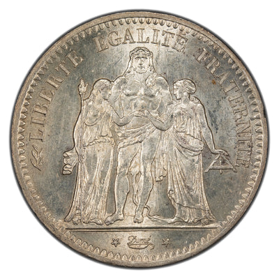 France 1848 A 5 Francs Silver Coin - Choice Almost Uncirculated