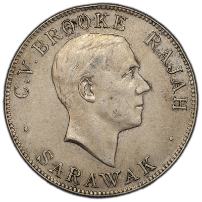 SOLD Sarawak 1927-H 50 Fifty Cents Silver Coin