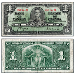 SOLD $1 1937 Bank of Canada Note Coyne-Towers T/N Prefix BC-21d - Fine+