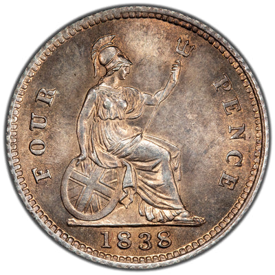 Great Britain 1838 4d Fourpence Silver Coin