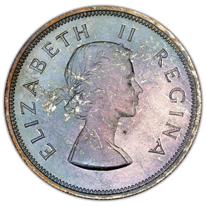 SOLD South Africa 1953 Half Crown Proof Silver Coin - Nice Colour