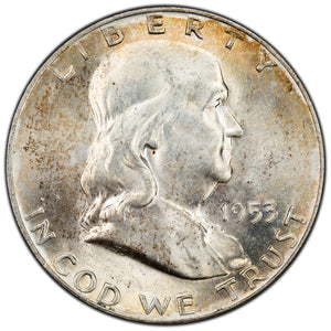 SOLD United States 1953-D 50 Cents Franklin Half Dollar Silver Coin - Uncirculated+
