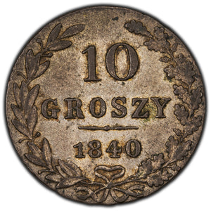 SOLD Poland 1840 10 Ten Groszy Silver Coin