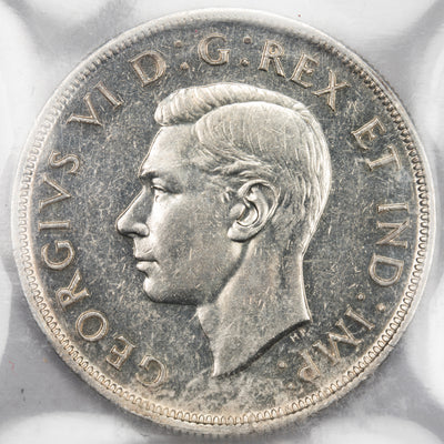 SOLD Canada 1947 Maple Leaf $1 Silver Dollar Coin - ICCS EF-45