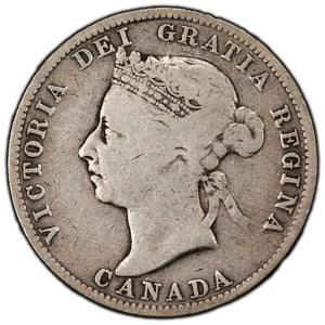 SOLD Canada 1892 25 Cents Quarter Silver Coin - VG