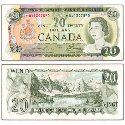 $20 1969 Bank of Canada Note *WV Replacement Prefix BC-50bA - VF+