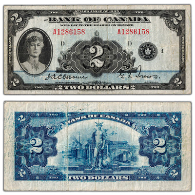 $2 1935 Bank of Canada Note English Text BC-3 - F/VF