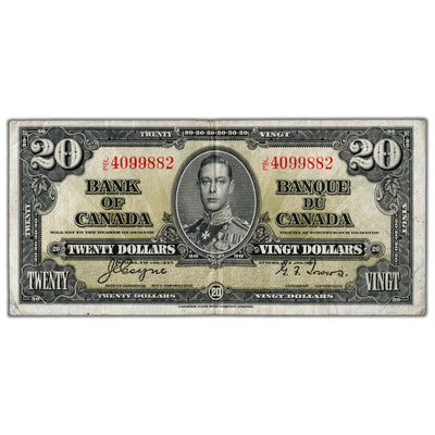 $20 1937 Bank of Canada Note Coyne-Towers J/E Prefix BC-25c - VF