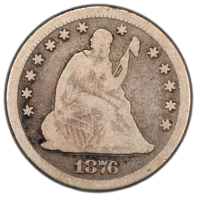 SOLD United States 1876-CC 25 Cents Seated Liberty Quarter Silver Coin