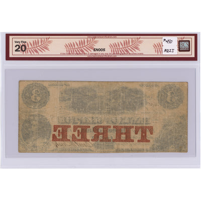 SOLD $3 1859 Bank of Clifton Canada Note #125-10-04-04 - BCS VF-20