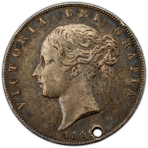SOLD Great Britain 1849 Half Crown Silver Coin - Holed