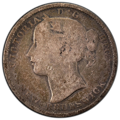 New Brunswick 1862 20 Twenty Cents Silver Coin - Good