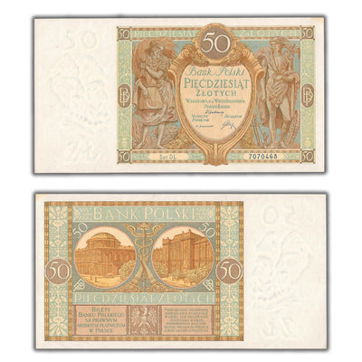 Poland 1929 50 Złotych Note P #71