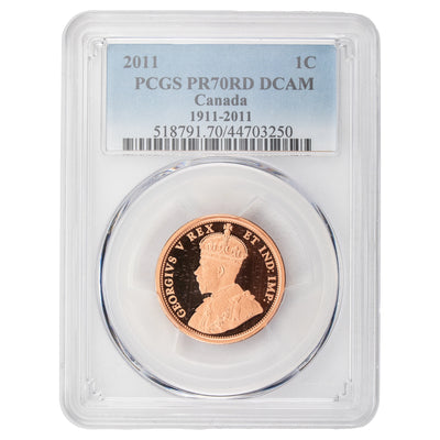 SOLD Canada 1911-2011 George V Centennial 1c One Cent Proof Coin - PR70 RD DCAM