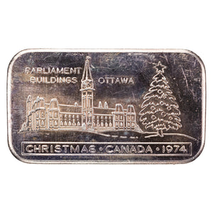 SOLD Western Mint 1oz .999 Fine Silver Bar - Parliament Buildings Christmas 1974