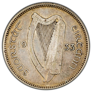 SOLD Ireland 1933 One Shilling Silver Coin - VF+
