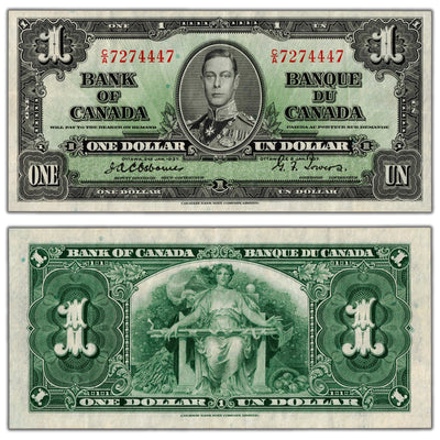 SOLD $1 1937 Bank of Canada Note Osborne Signature BC-21a - About EF