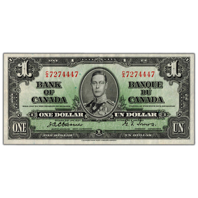 SOLD $1 1937 Bank of Canada Note Osborne Signature BC-21a - About EF