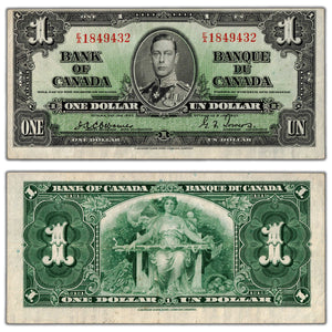 SOLD $1 1937 Bank of Canada Note Osborne Signature BC-21a - VF/EF