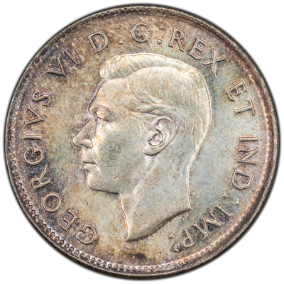 Canada 1945 25 Cents Quarter Silver Coin - MS-60