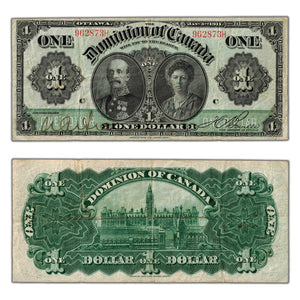 SOLD $1 1911 Dominion of Canada Note Green Line Series H DC-18c - VF
