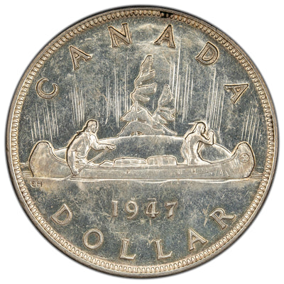 SOLD Canada 1947 Blunt 7 $1 Silver Dollar Coin - Extra Fine