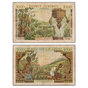 SOLD Cameroon ND (1962) 1000 Francs Note P #12b