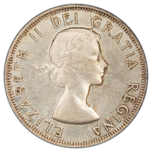 SOLD Canada 1953 Shoulder Fold Large Date 50 Cents Half Dollar Silver Coin - AU-55