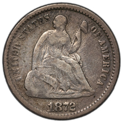 United States 1872 Seated Liberty Half Dime Silver Coin