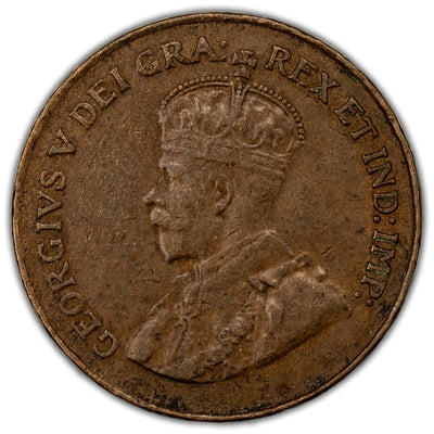 Canada 1922 1 Large Cent Coin Key Date! - Very Fine