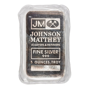 SOLD Johnson Matthey JM TD Bank 5oz .999 Fine Silver Bar - Sealed