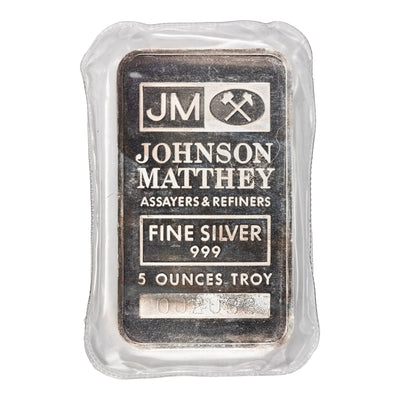 SOLD Johnson Matthey JM TD Bank 5oz .999 Fine Silver Bar - Sealed