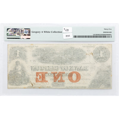 SOLD $1 1859 Bank of Clifton Canada Note - PMG VF=35
