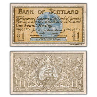 Scotland 1956 1 One Pound Note P #100b - EF