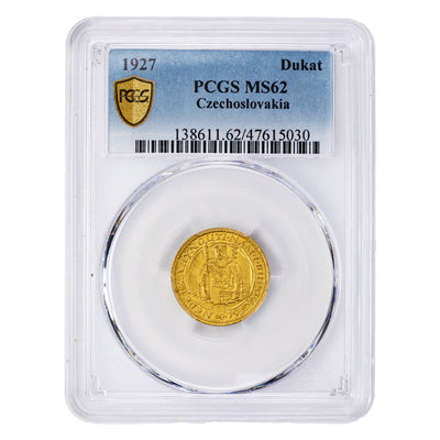 SOLD Czechoslovakia 1927 1 One Ducat Gold Coin - PCGS MS-62