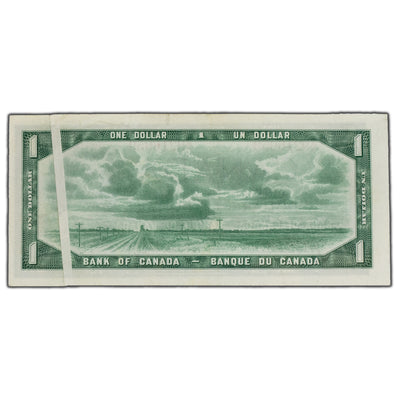 SOLD $1 1954 Bank of Canada Note J/N Prefix - Gutter Fold Error