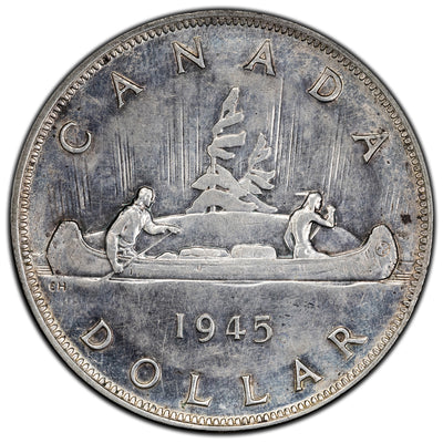 SOLD Canada 1945 $1 Silver Dollar Coin - Key Date - Cleaned/Filler