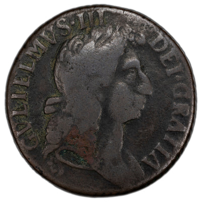 SOLD Ireland 1696 Undraped Portrait Halfpenny Coin S #6599