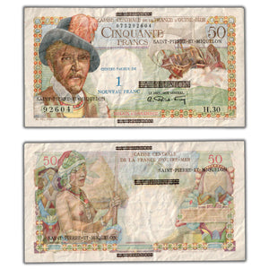 SOLD Saint Pierre & Miquelon ND (1960) 1 New Fran Note P #30b