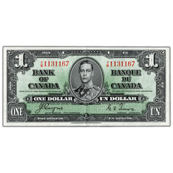 $1 1937 Bank of Canada note Coyne-Towers Y/M Prefix BC-21d - AU