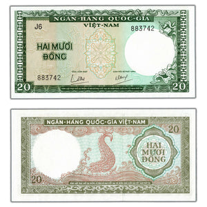 SOLD Vietnam South ND (1964) 20 Twenty Dong Note P #16a - Uncirculated