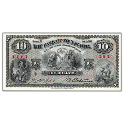 SOLD $10 1935 Bank of Nova Scotia Canada Chartered Note #550-36-04 - Choice UNC